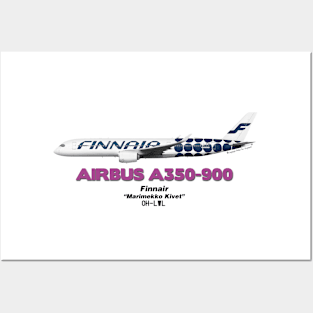 Airbus A350-900 - Finnair "Marimekko Kivet" Posters and Art